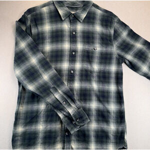 Fat Face Cotton Flannel Shirt Medium Men's Green Plaid Oversized Loose